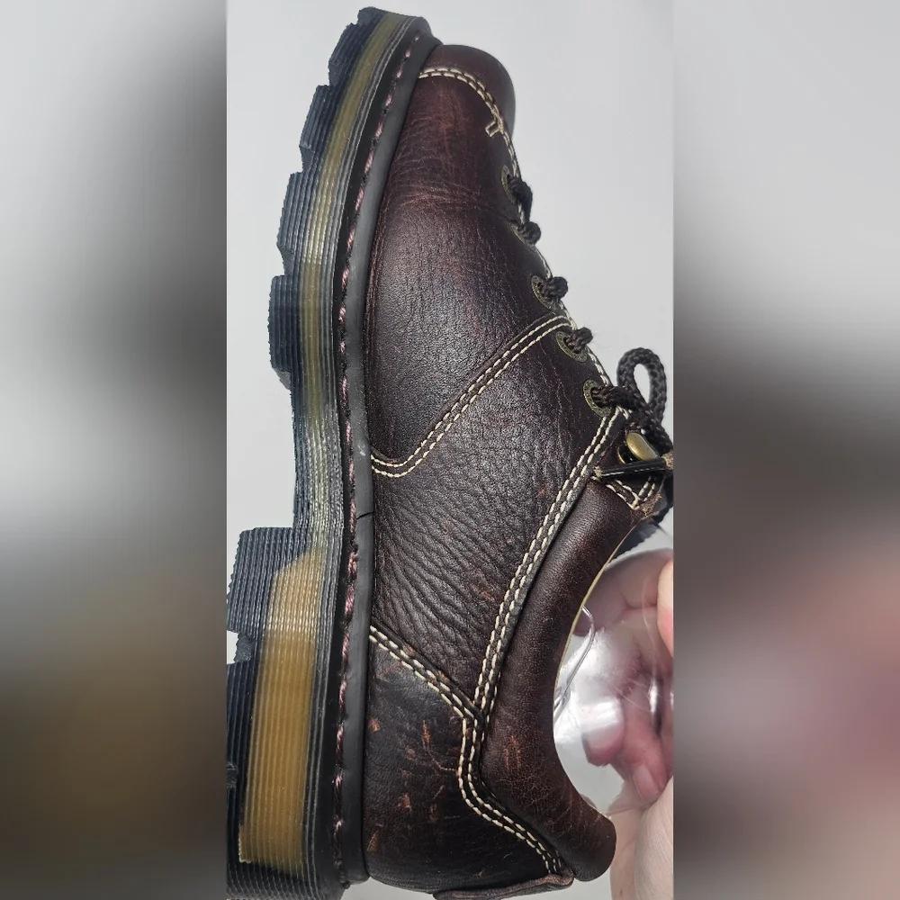 ***$OLD***Dr. Martens Oxford Brown Leather Low Top Shoes Size 7 Men 8 Women's - Picture 7 of 16